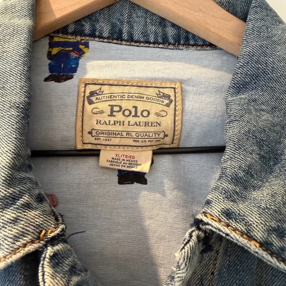 Polo Ralph Lauren Polo Bear Denim Jacket All-Over Bear Lining - Picture 2 of 4